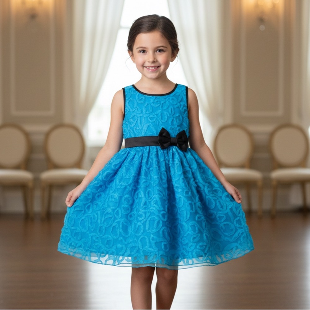 Girls Formal Ruffle Layered Dress - Picture 2 of 8